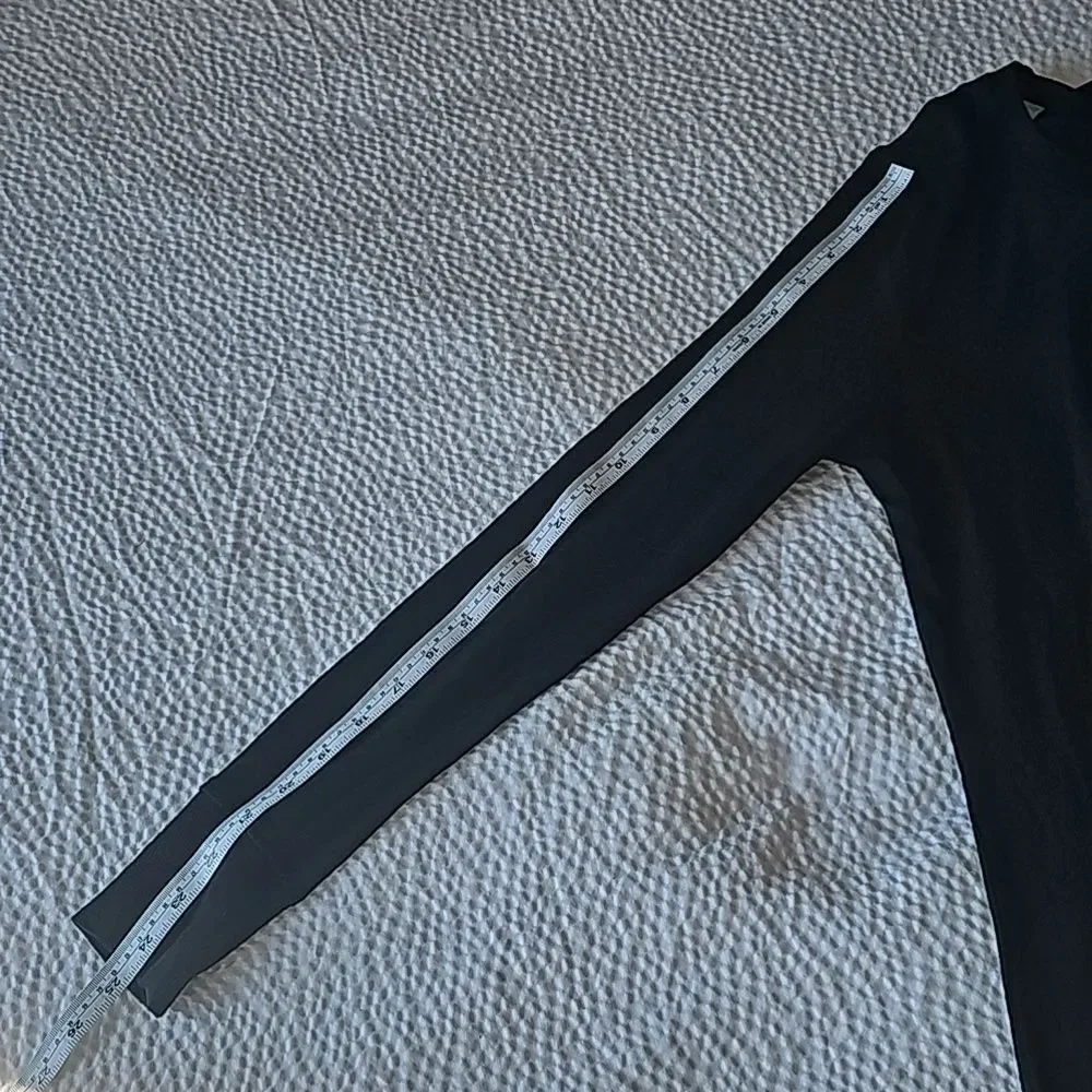 Athleta -1201 Nirvana Go-To Dress in Black Cross‎ Back Long Sleeve #209977 XXS